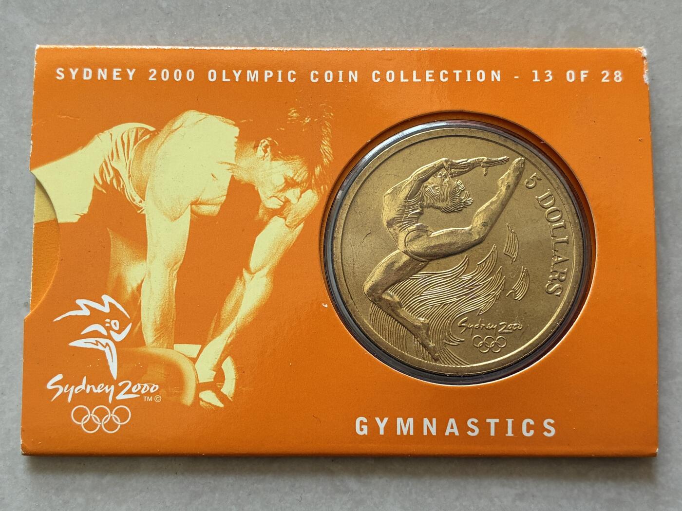 咖啡豆•收藏 2026年Mar_4th澳大利亚悉尼奥运纪念币拍卖 2000年澳大利亚悉尼奥运会卡装纪念铜币5元-体操