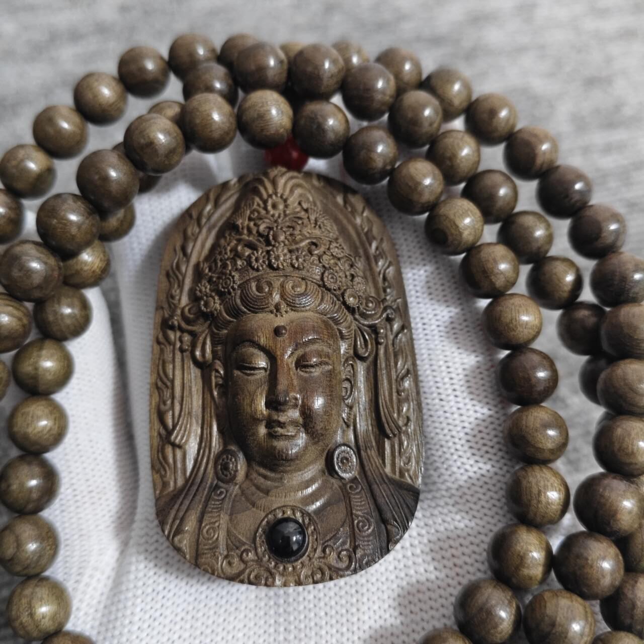 金丝楠阴沉木普渡观音吊坠