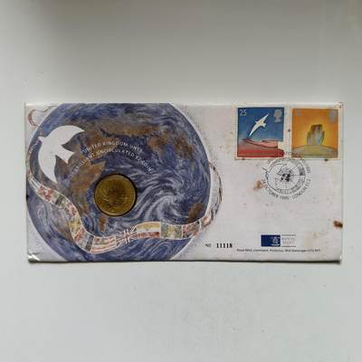 🌹外币初藏🌹🐯2026年第20场 正月十五正常发货 - 英国1995年联合国50周年2英镑纪念币邮币封