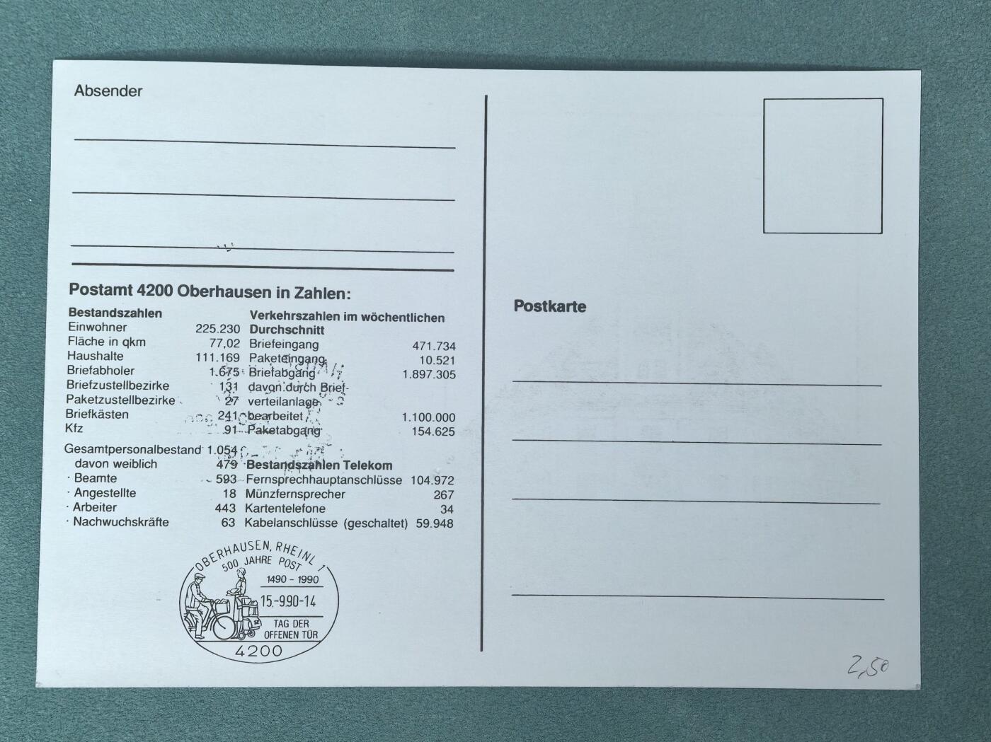 号角文化祝福各位藏友春节大吉马年入好藏 盛世勋华——号角文化勋章邮票专场拍卖第306期    德国（联邦）波茨坦邮局开放日纪念邮戳卡