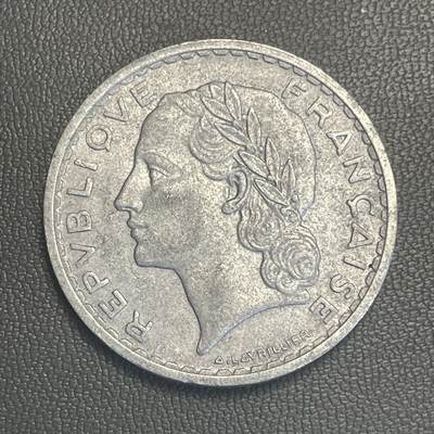 回流0315 - 法国第四共和国时期（1945–1952年）5法郎 法兰西女神玛丽安娜