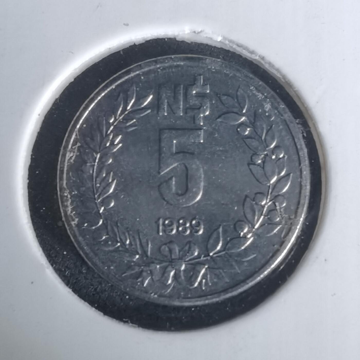 沼泽如烟--第1002场 乌拉圭1989年5比索