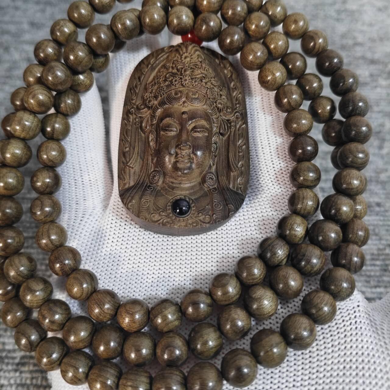 金丝楠阴沉木普渡观音吊坠