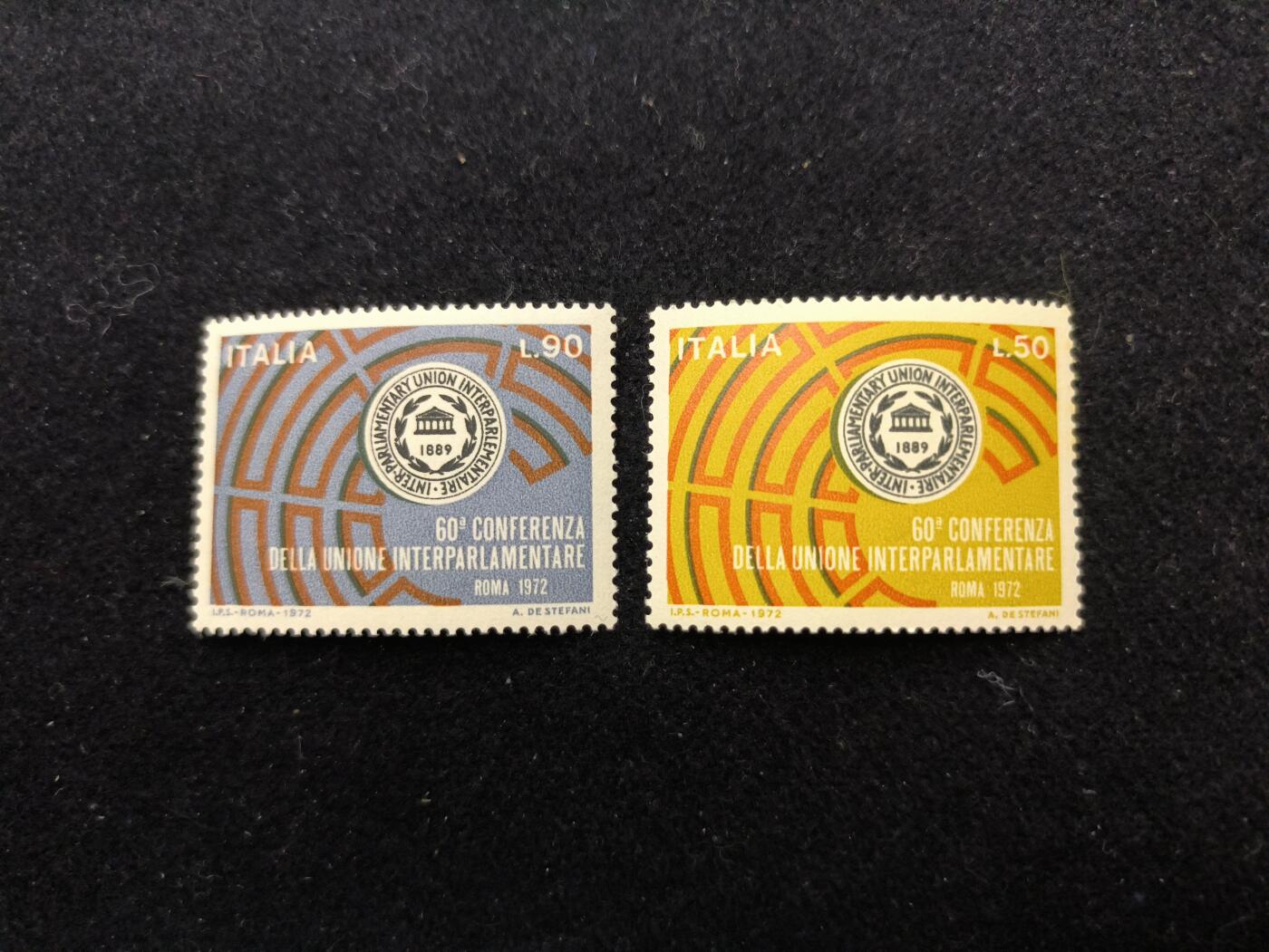 云宸嘉赏-勋臻佳藏新年快速场次（快拍 低佣 一元一手）（新年期间快递正常发） 意大利 1972 年发行的各国议会联盟第 60 届大会纪念邮票