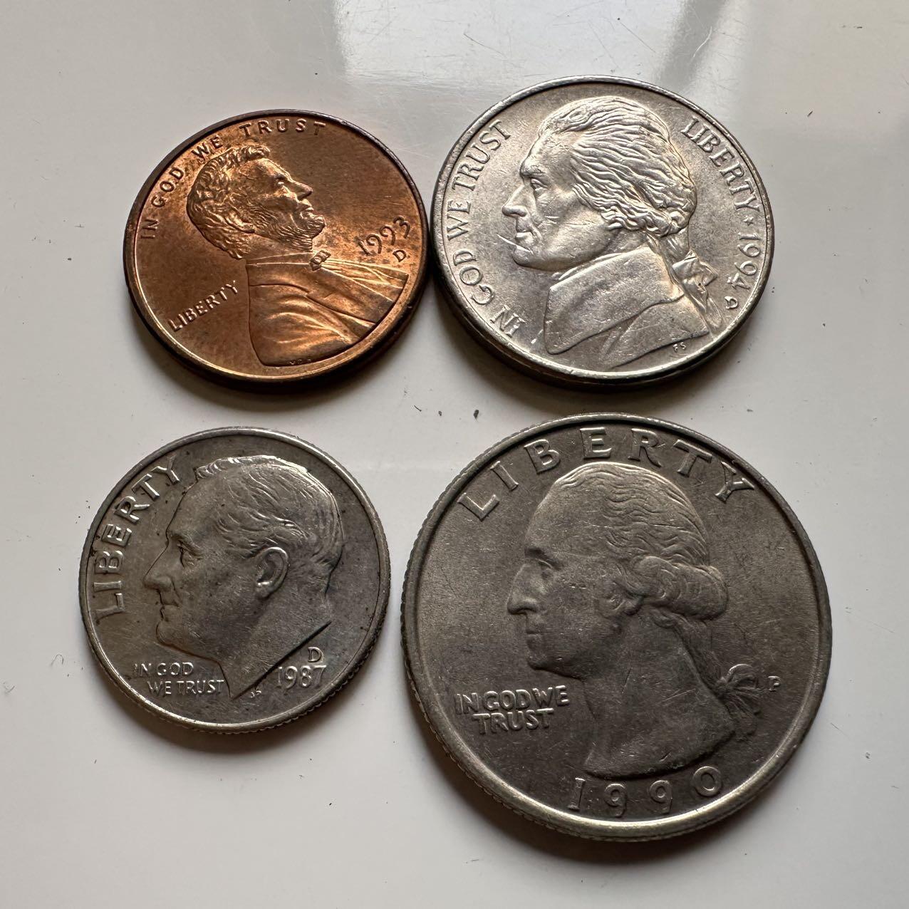 🌹外币初藏🌹🐯2026年第20场 正月十五正常发货 美分4枚