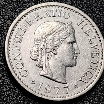 泉币菌-第198场- 新年快乐 新年第6场 本场拍品多 请提前出价（正月十五统一发货） - 高币值 百年延续 女神 瑞士1977年 10分銅镍硬币 