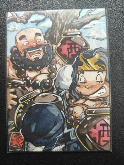 天玑星卡拍第173期《2.26周四截拍》持续收拍收评中 满赠卡需备注 - 【手绘卡】RUBICK 武松鲁智深饮酒 手绘卡 