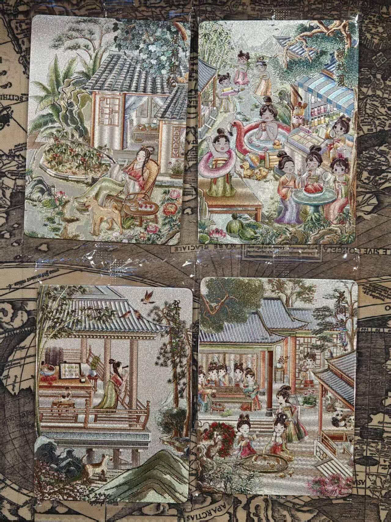 买就送PR！！龙虎卡牌-七六场（满200元包邮，无佣金，每周六结拍，欢迎送拍） 【原膜】粗闪4张 可可瑞听 古风趣事