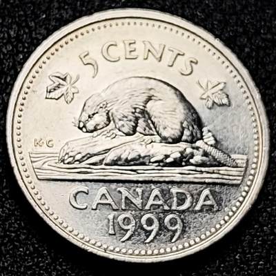 泉币菌-第198场- 新年快乐 新年第6场 本场拍品多 请提前出价（正月十五统一发货） - 1998年 加拿大5分镍币 伊丽莎白二世 21mm