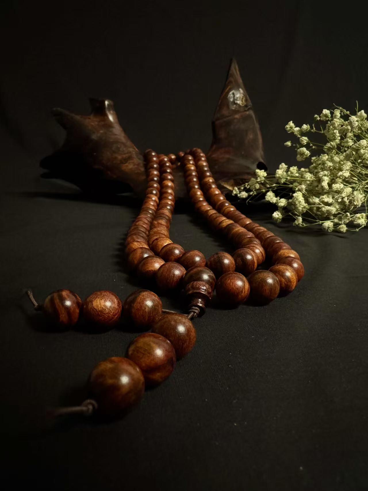 零元拍：海南黄花梨 108/12MM 长串佛珠