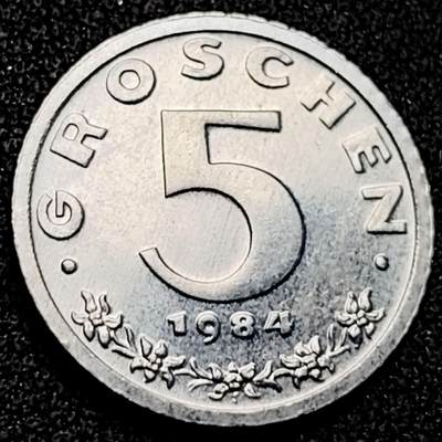 泉币菌-第198场- 新年快乐 新年第6场 本场拍品多 请提前出价（正月十五统一发货） - 原光UNC 奥地利1984年5 格罗申锌制币 鹰 19毫米 2.5克