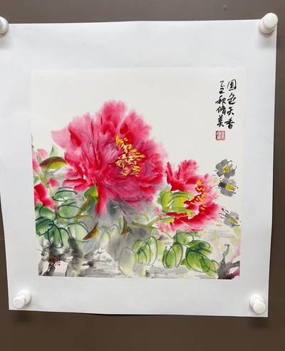 NO.25 好又多金牌大场，新年专场（上）一马当先，大吉大利！每周一站式配齐，方便凑单！（周5晚9点截拍，卖家送拍0抽成！） - 【国画】脩美老师作品  国色天香