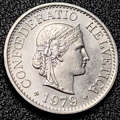 泉币菌-第198场- 新年快乐 新年第6场 本场拍品多 请提前出价（正月十五统一发货） - 高币值 百年延续 女神 瑞士1979年 10分銅镍硬币 