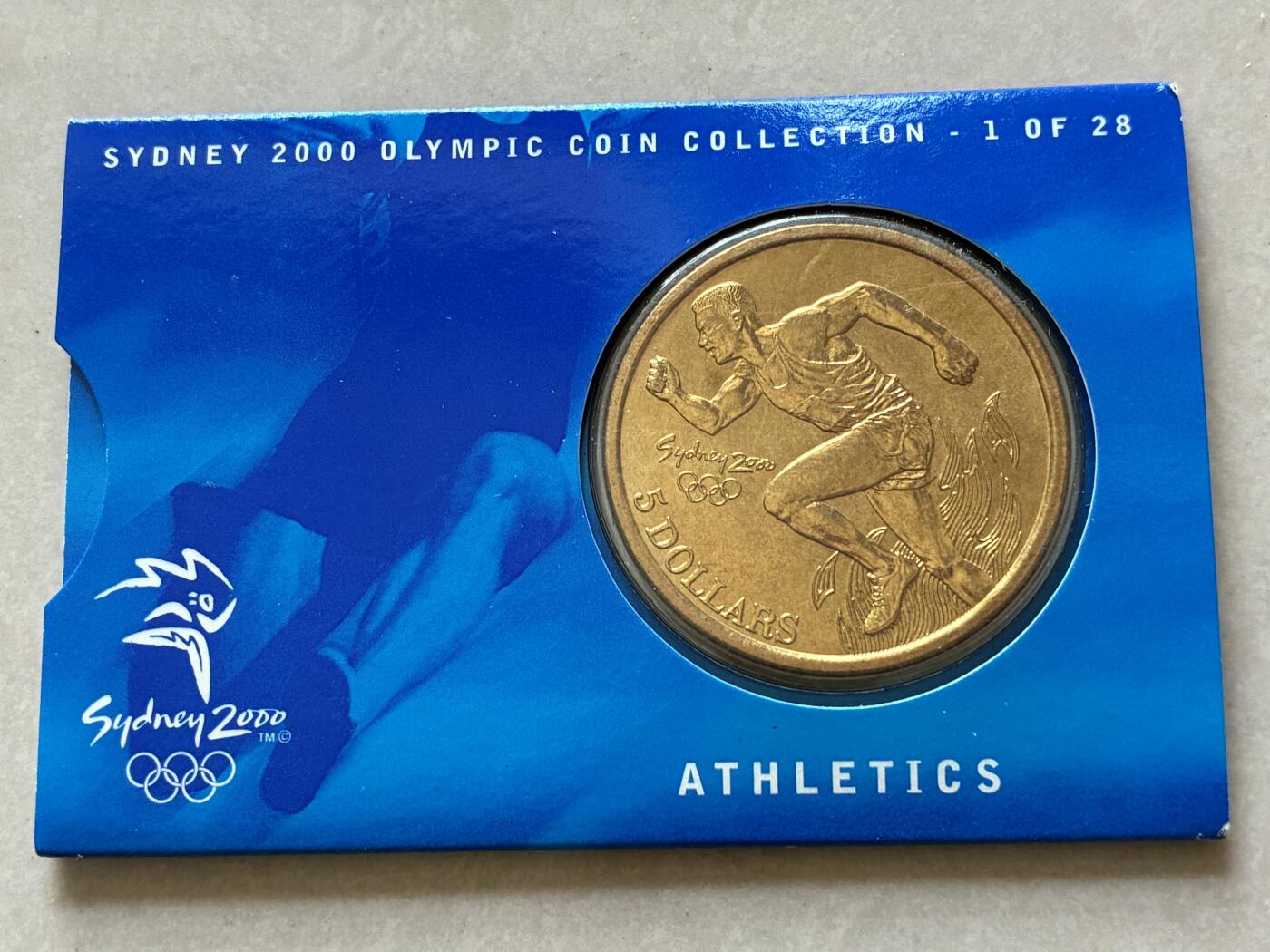 咖啡豆•收藏 2026年Mar_4th澳大利亚悉尼奥运纪念币拍卖 2000年澳大利亚悉尼奥运会卡装纪念铜币5元-田径