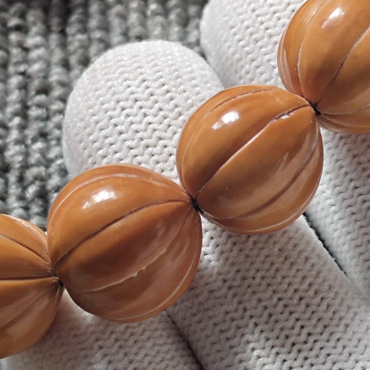 精雕猴头南瓜珠手串