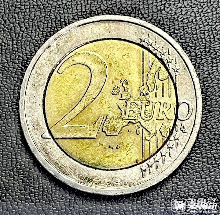 意大利2002年首发版2欧元双金属双色美品硬币