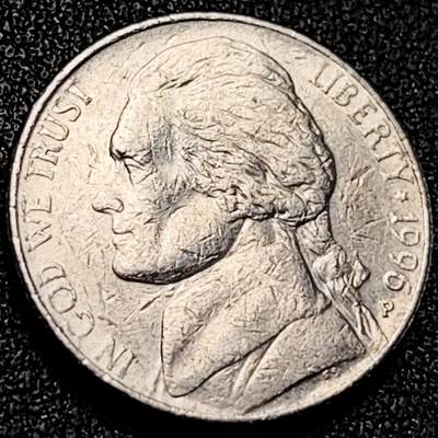 泉币菌-第198场- 新年快乐 新年第6场 本场拍品多 请提前出价（正月十五统一发货） - 美国1996年5美分纪念币 杰斐逊 及 故居蒙蒂塞洛庄园 21mm 