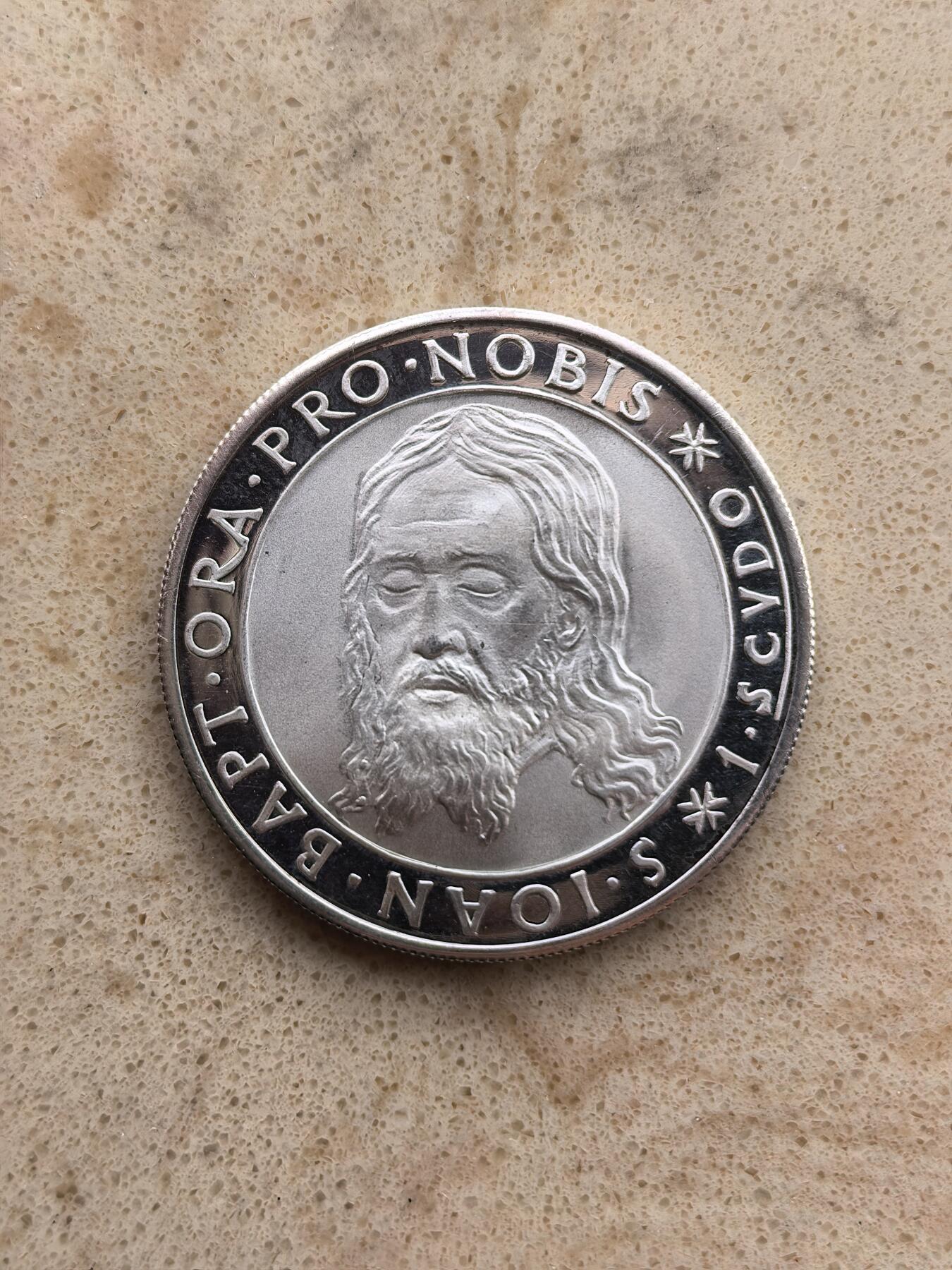 道一币馆币章第一百六十七场 马耳他1964年耶稣圣象1斯库多银币 12g  986s