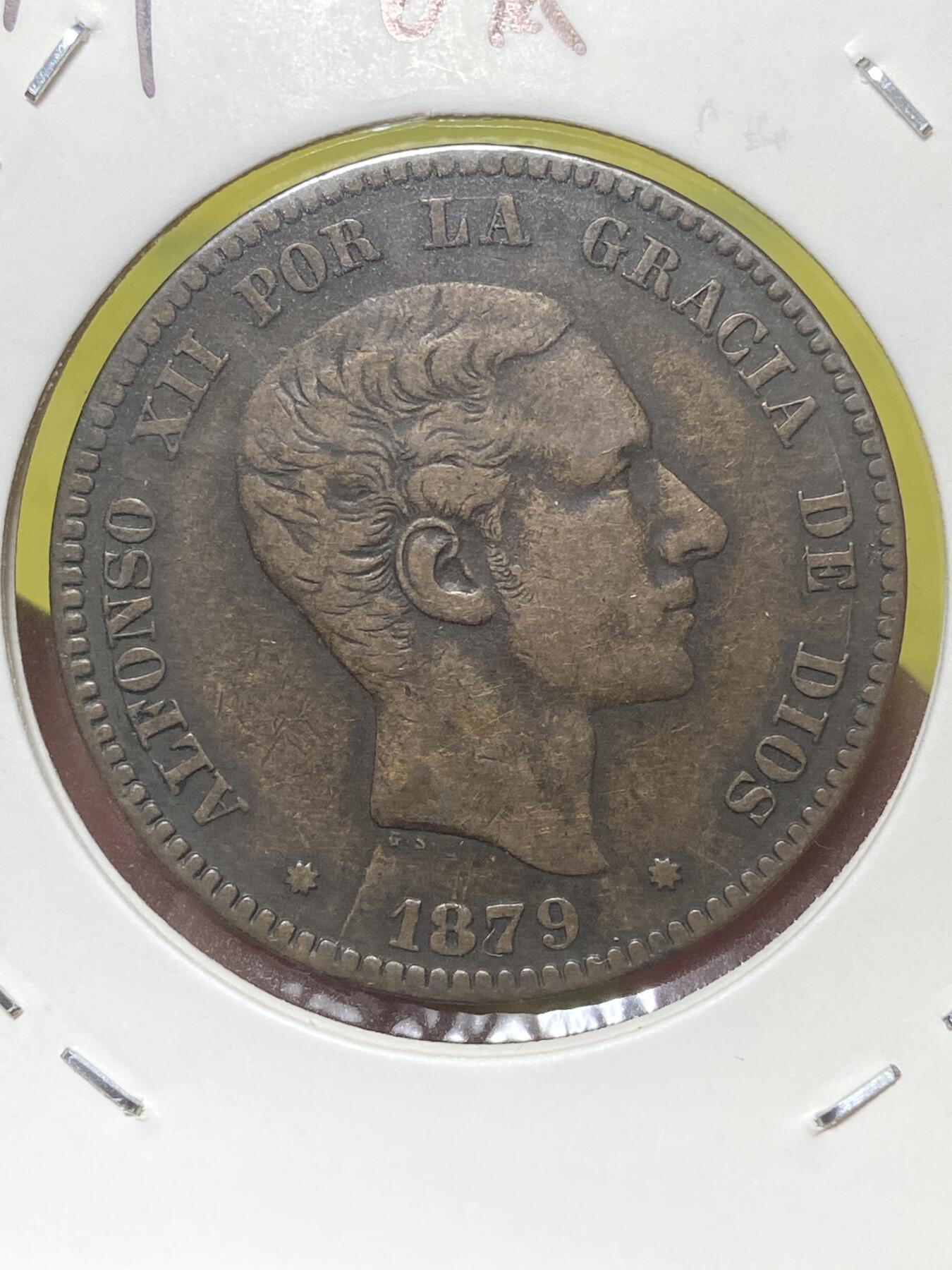 2026年第三十二场(总第二百零一场）外国精品纸夹币场(免佣金) 好品–西班牙王国1879年10分(阿方索十二世时期，OM八角星标巴塞罗那造，关门年仅发行3年)