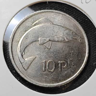 KK钱币收藏小铺  第396期  2月预留时间 周末发货 -  1980爱尔兰10便士 好品