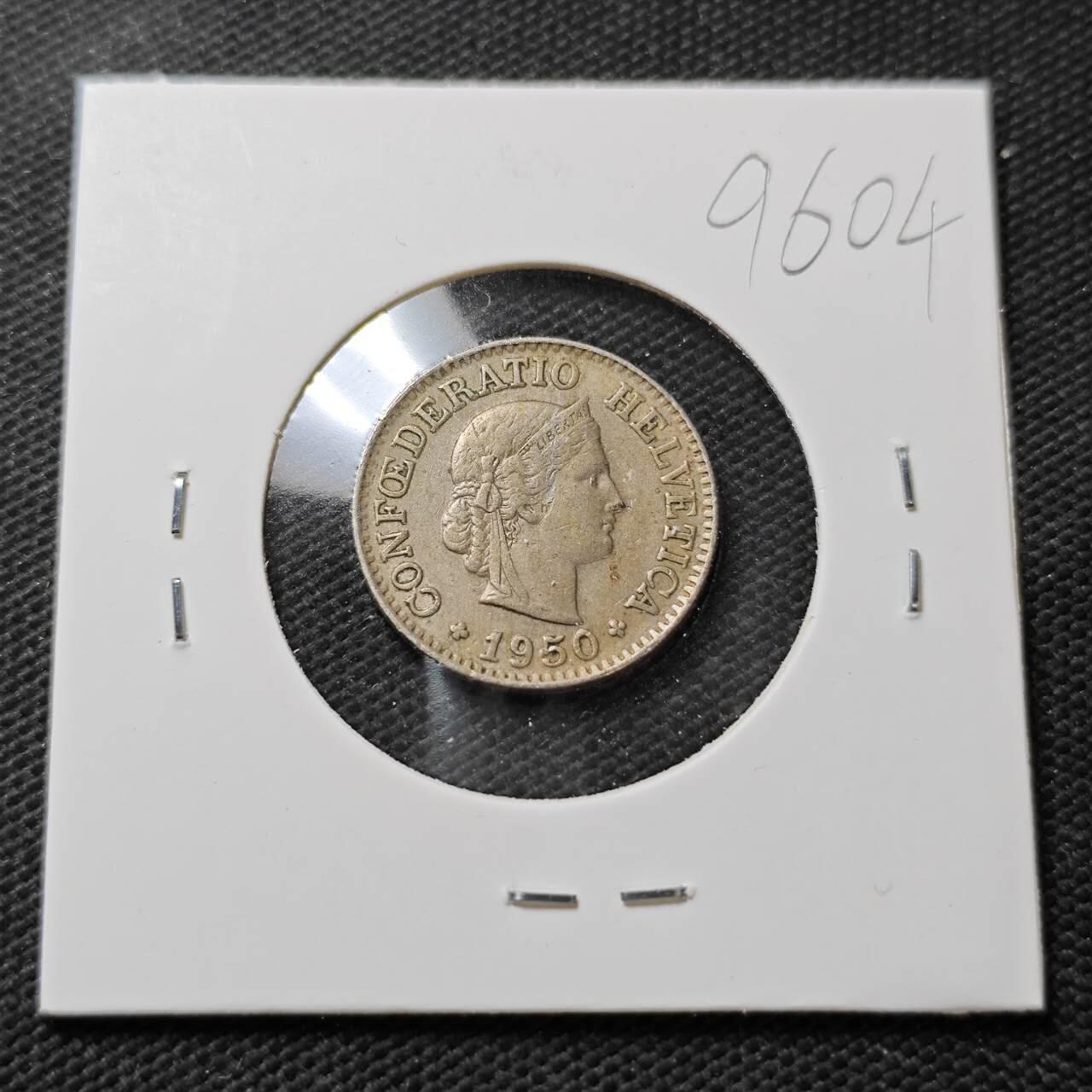 KK钱币收藏小铺  第396期  2月预留时间 周末发货  1950瑞士10分