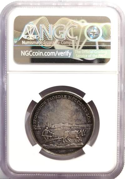 博洋堂世界钱币拍卖第162期（全场包邮） NGC MS61 瑞典皇家农业科学院纪念银章，31mm