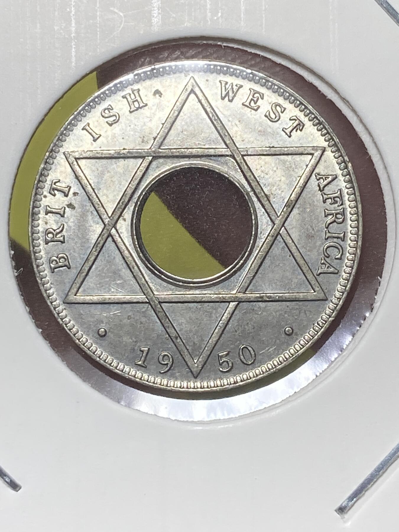 2026年第三十二场(总第二百零一场）外国精品纸夹币场(免佣金) 原光好品–英属西非1950年1/10便士(乔治六世第二版，KN标金斯诺顿厂造，关门年仅发行2年)