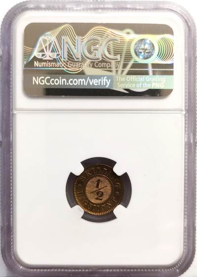 博洋堂世界钱币拍卖第162期（全场包邮） NGC UNC 丹麦1868年1/2Skilling Rigsmont铜币