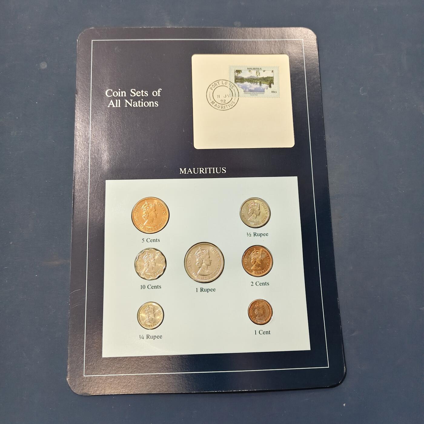 【全场包邮】纯粹捡漏拍506场-持续更新中 【富兰克林·世界各国硬币系列邮币卡】毛里求斯共和国（女王版）