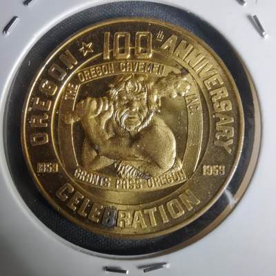 沼泽如烟--第1005场 - 1959年发行的俄勒冈州百年纪念代币（Trade Token），也被称为“穴居人代币”