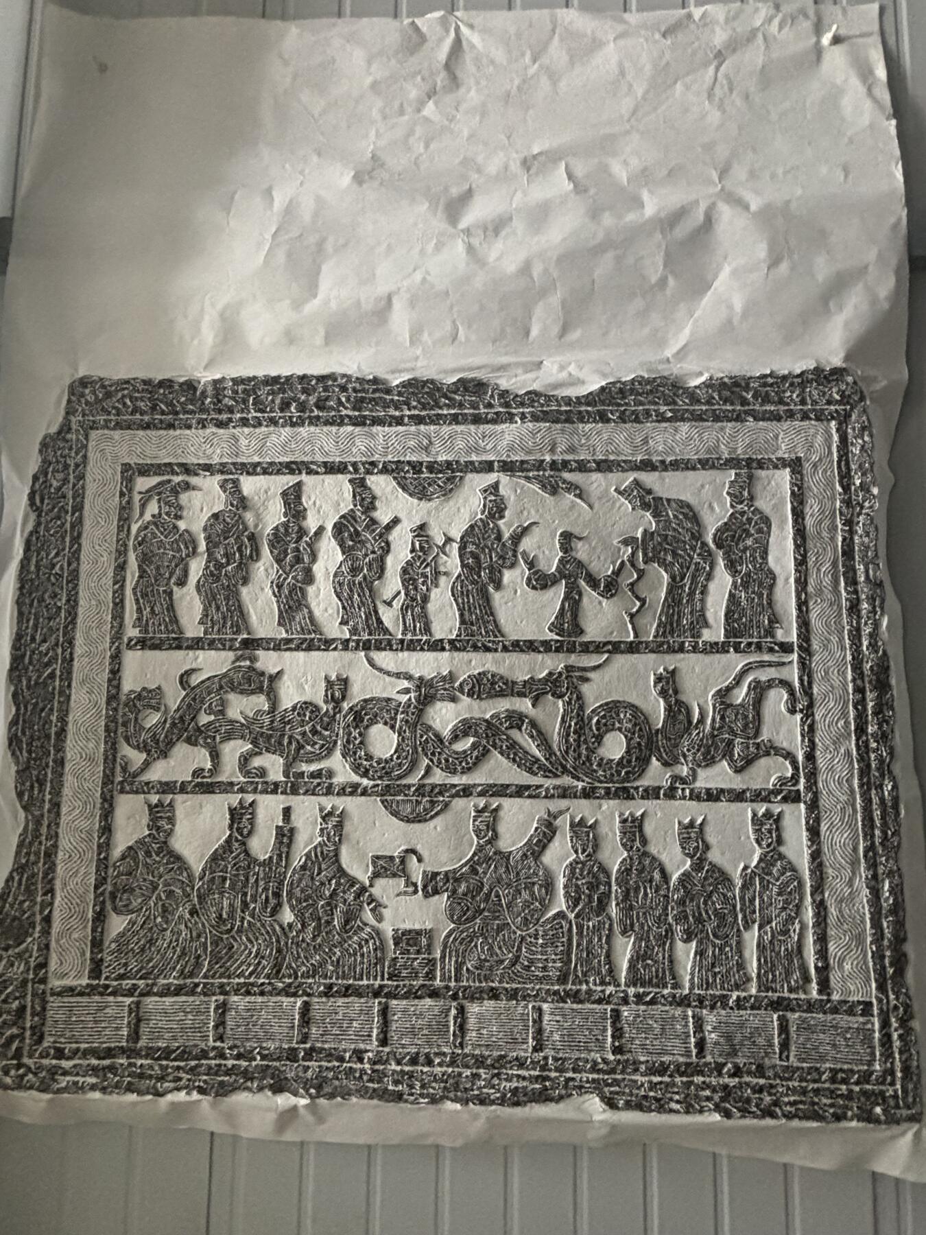 汉画像拓（孔子见老子）