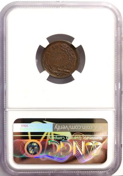 博洋堂世界钱币拍卖第162期（全场包邮） NGC UNC 美国1863年政治口号“绝不与叛徒妥协”代币，稀少的美国内战代币，正值美国南北战争期间，经济动荡，民众囤积金银硬币，导致市面上小额零钱（如一分、半分硬币）极度短缺，为了维持商业运转，许多私人商家（如面包店、杂货铺）开始铸造这种铜质代币，作为“找零券”在本地流通