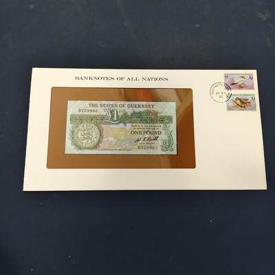 【全场包邮】纯粹捡漏拍506场-持续更新中 - 【富兰克林·世界各国纸钞系列邮币封】根西（英国属地）