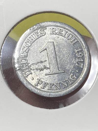2026年第三十二场(总第二百零一场）外国精品纸夹币场(免佣金) - 少见品种–德意志帝国1917年1芬尼(一战时期铝币，A标，柏林造)
