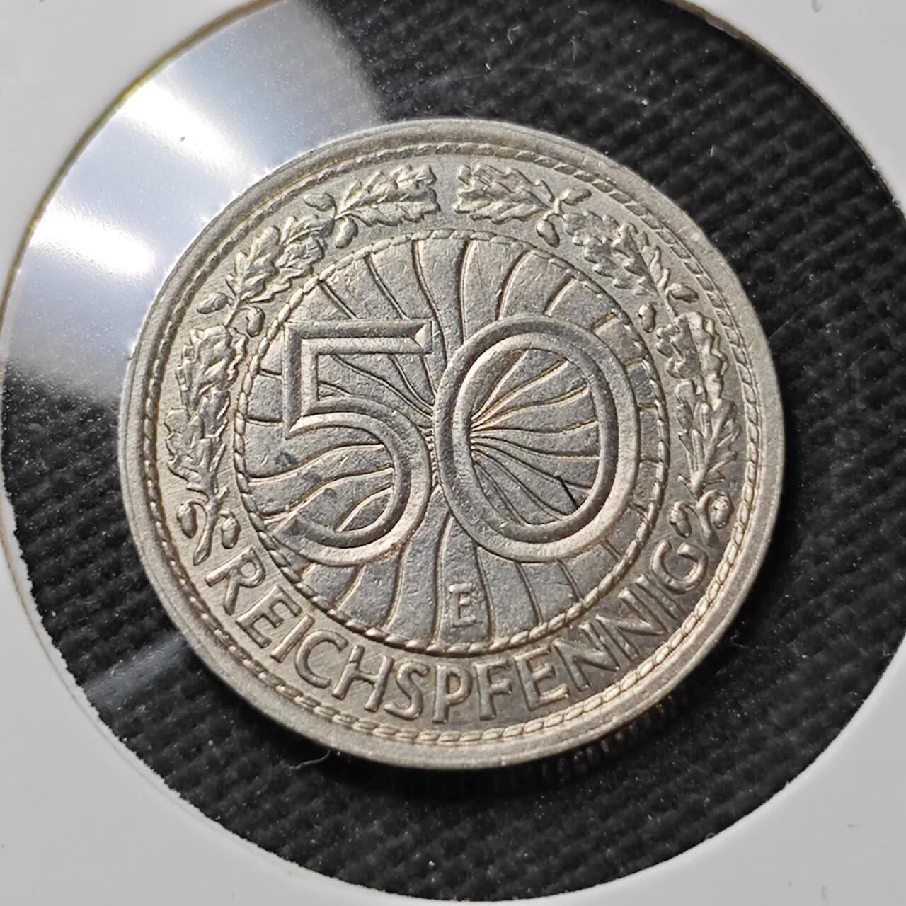 KK钱币收藏小铺  第396期  2月预留时间 周末发货  1928德国50芬尼镍币