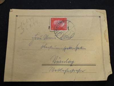 云宸嘉赏-勋臻佳藏新年快速场次（快拍 低佣 一元一手）（新年期间快递正常发） - 德意志第三帝国战时由纽伦堡寄往Ostpreußen, Gathin（东普鲁士，加廷）的邮件 详细看简介