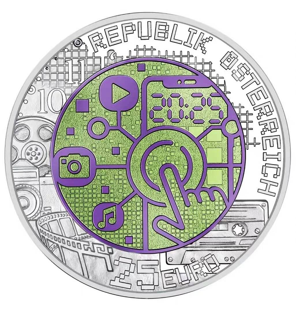 【币将精彩】世界钱币拍卖（2026-3-11） 奥地利2025年全数字化银铌双金属币带证书包装