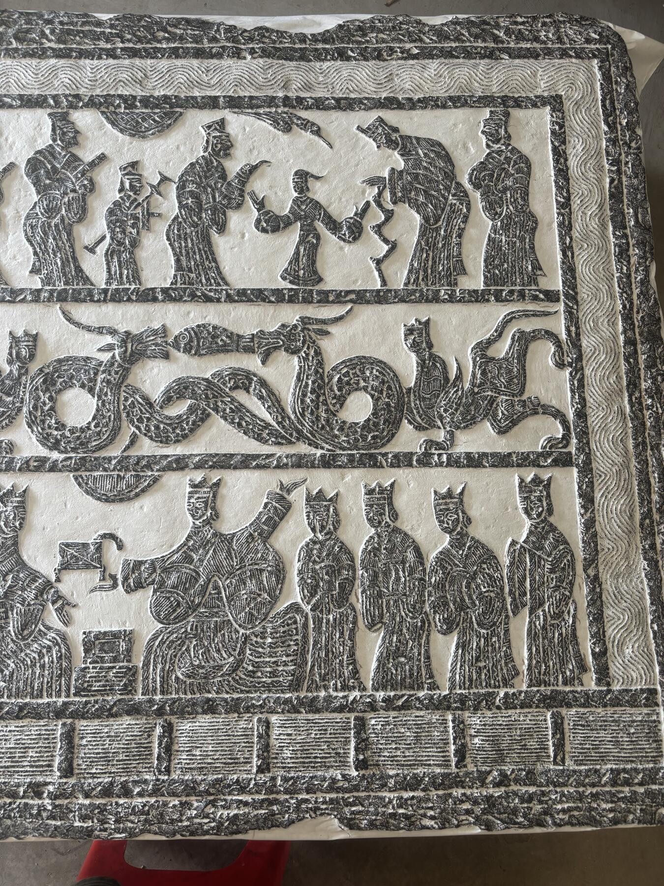 汉画像拓（孔子见老子）