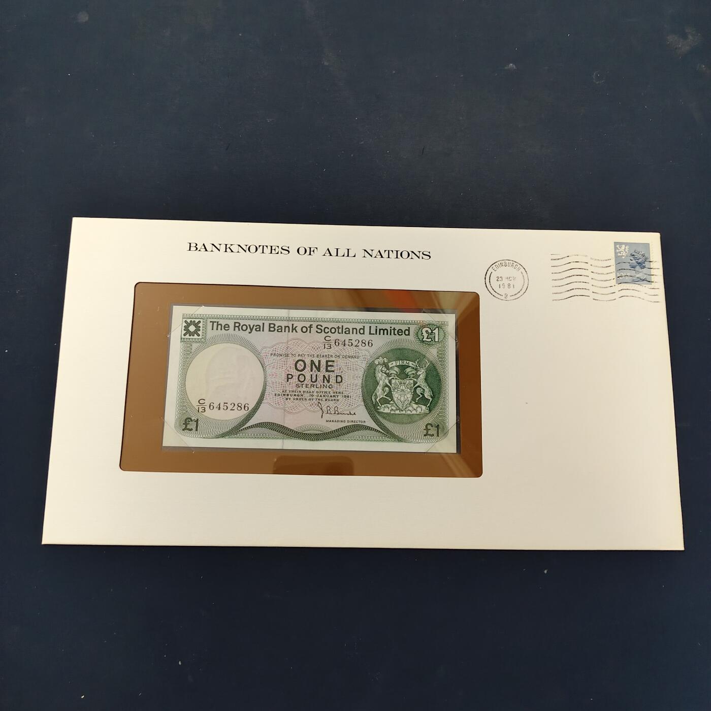 【全场包邮】纯粹捡漏拍506场-持续更新中 【富兰克林·世界各国纸钞系列邮币封】大不列颠和北爱尔兰联合王国（英国）-苏格兰
