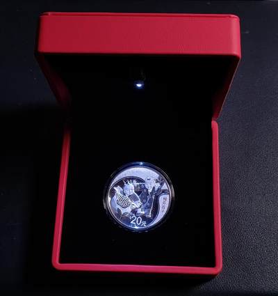 2019年吉祥文化银质纪念币~60克榴开百子 原盒证 2019年吉祥文化银质纪念币~60克榴开百子 原盒证