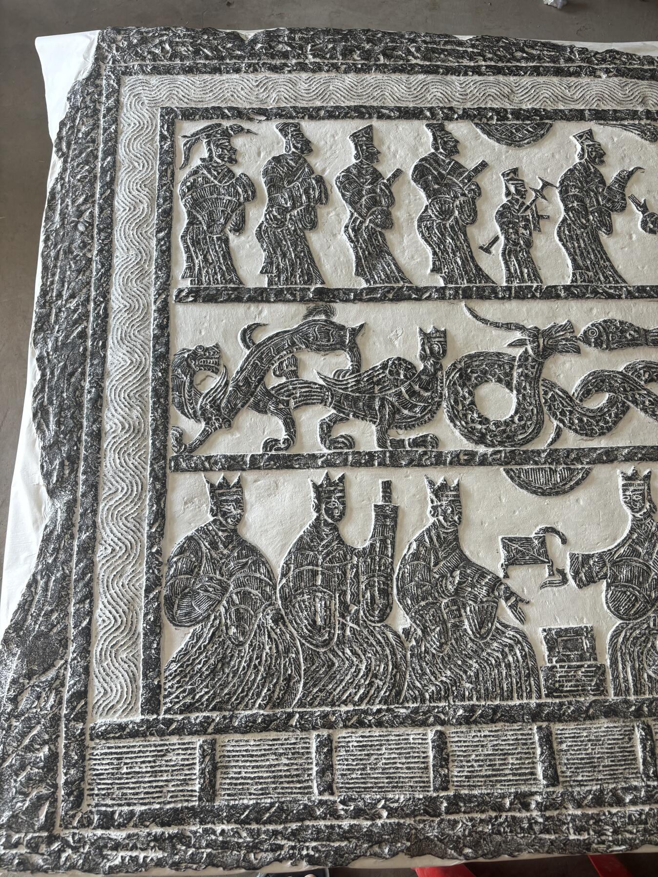 汉画像拓（孔子见老子）