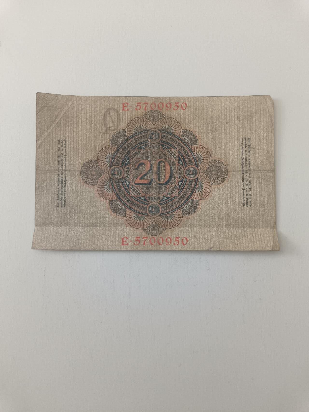 【20260227】非全新纸币和硬币第339场 德国1910年20马克