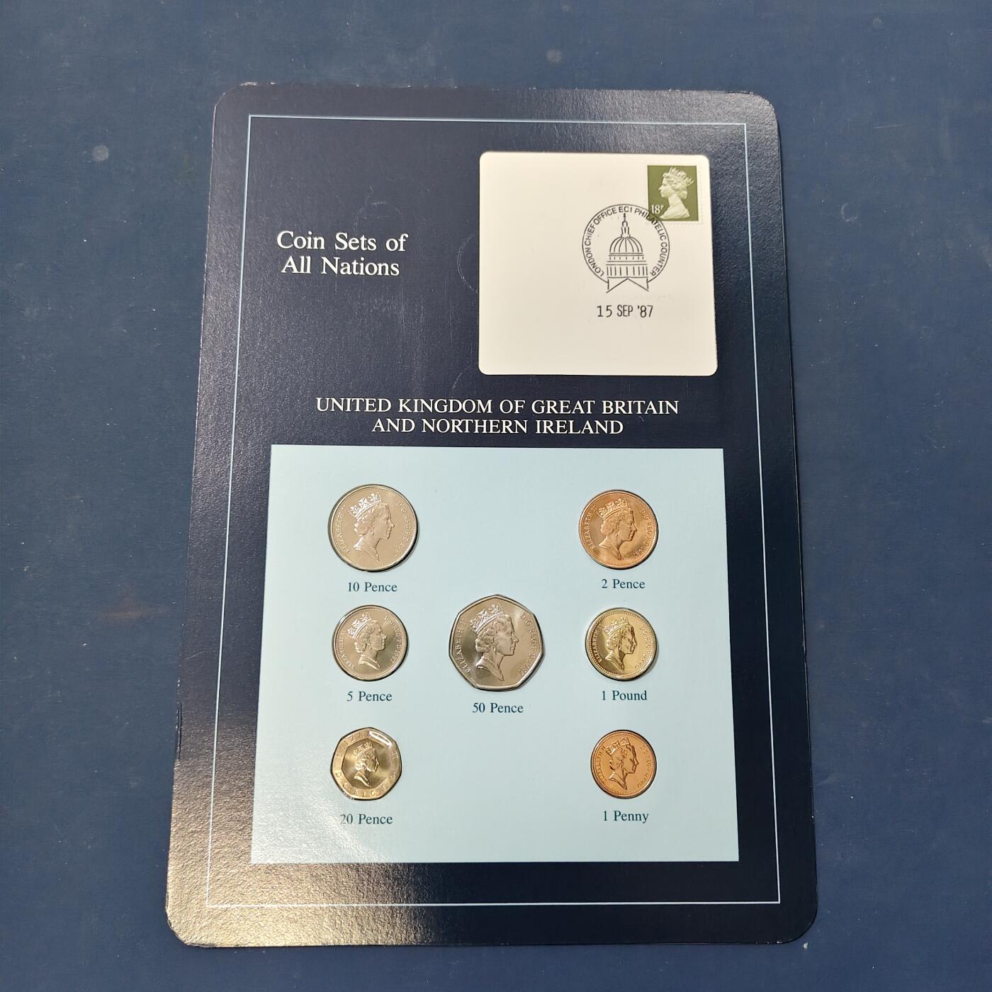 【全场包邮】纯粹捡漏拍506场-持续更新中  【富兰克林·世界各国硬币系列邮币卡】大不列颠和北爱尔兰联合王国（英国）-1镑为英格兰橡树版