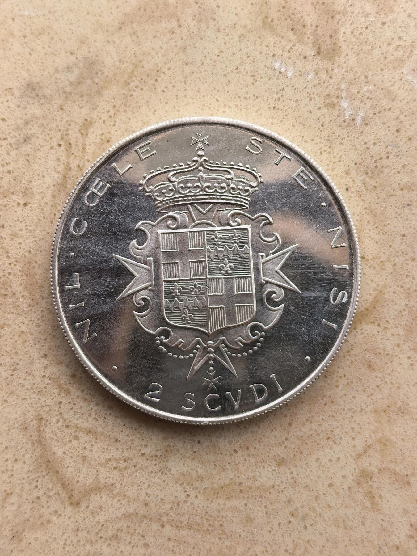 道一币馆币章第一百六十七场 马耳他1964年2斯库多精制银币  24g 986s