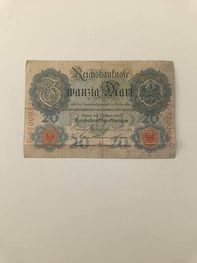 【20260227】非全新纸币和硬币第339场 - 德国1910年20马克