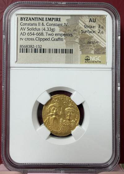 2026年2月捡漏拍 - 拜占庭帝国君士坦斯二世金币