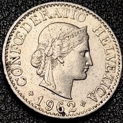 泉币菌-第199场- 新年快乐 新年第7场 本场拍品多 请提前出价（正月十五统一发货） - 高币值 百年延续 女神 瑞士1962年 10分銅镍硬币