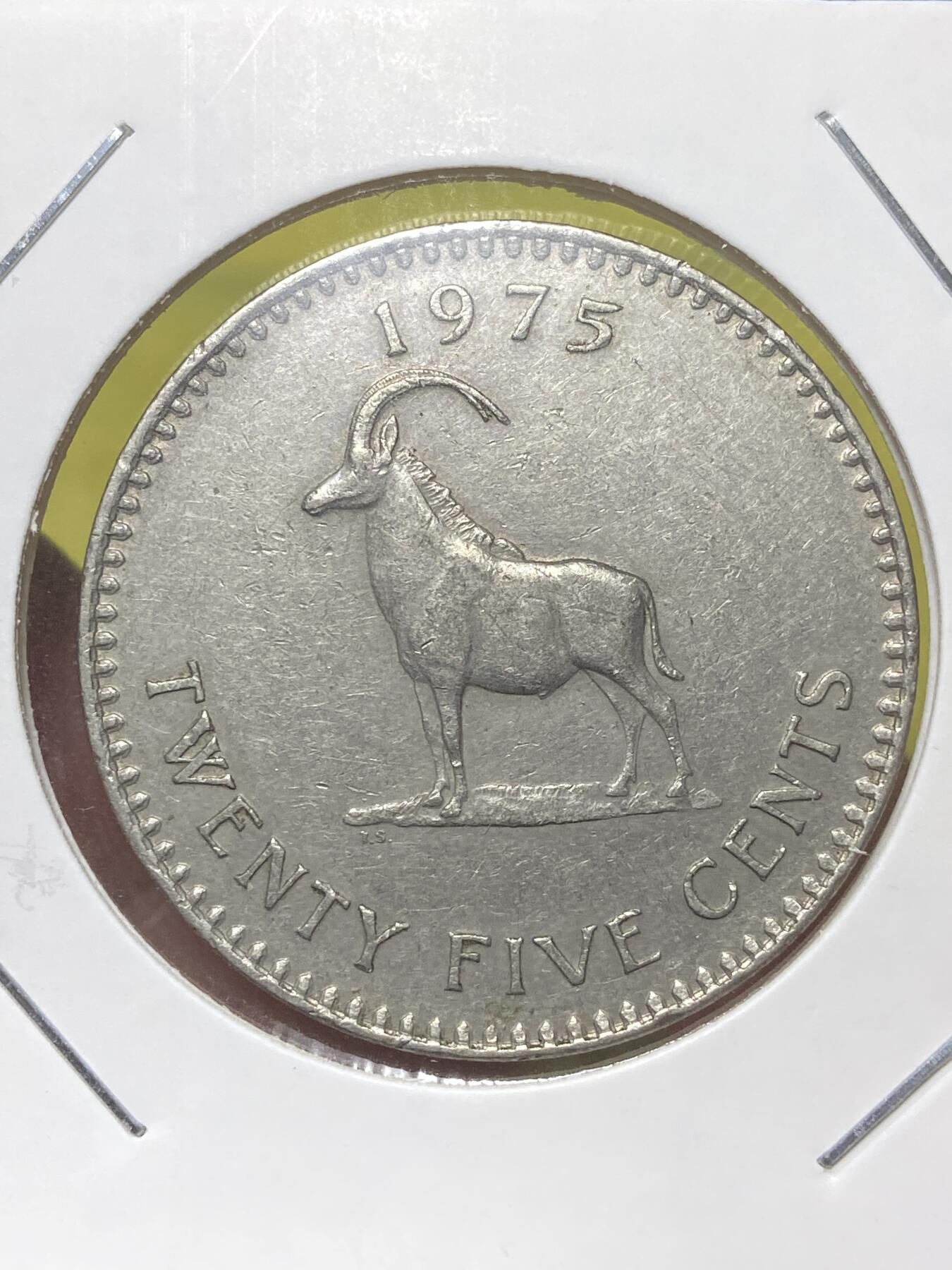 2026年第三十二场(总第二百零一场）外国精品纸夹币场(免佣金) 罗德西亚1975年25分