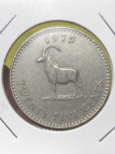 2026年第三十二场(总第二百零一场）外国精品纸夹币场(免佣金) - 罗德西亚1975年25分