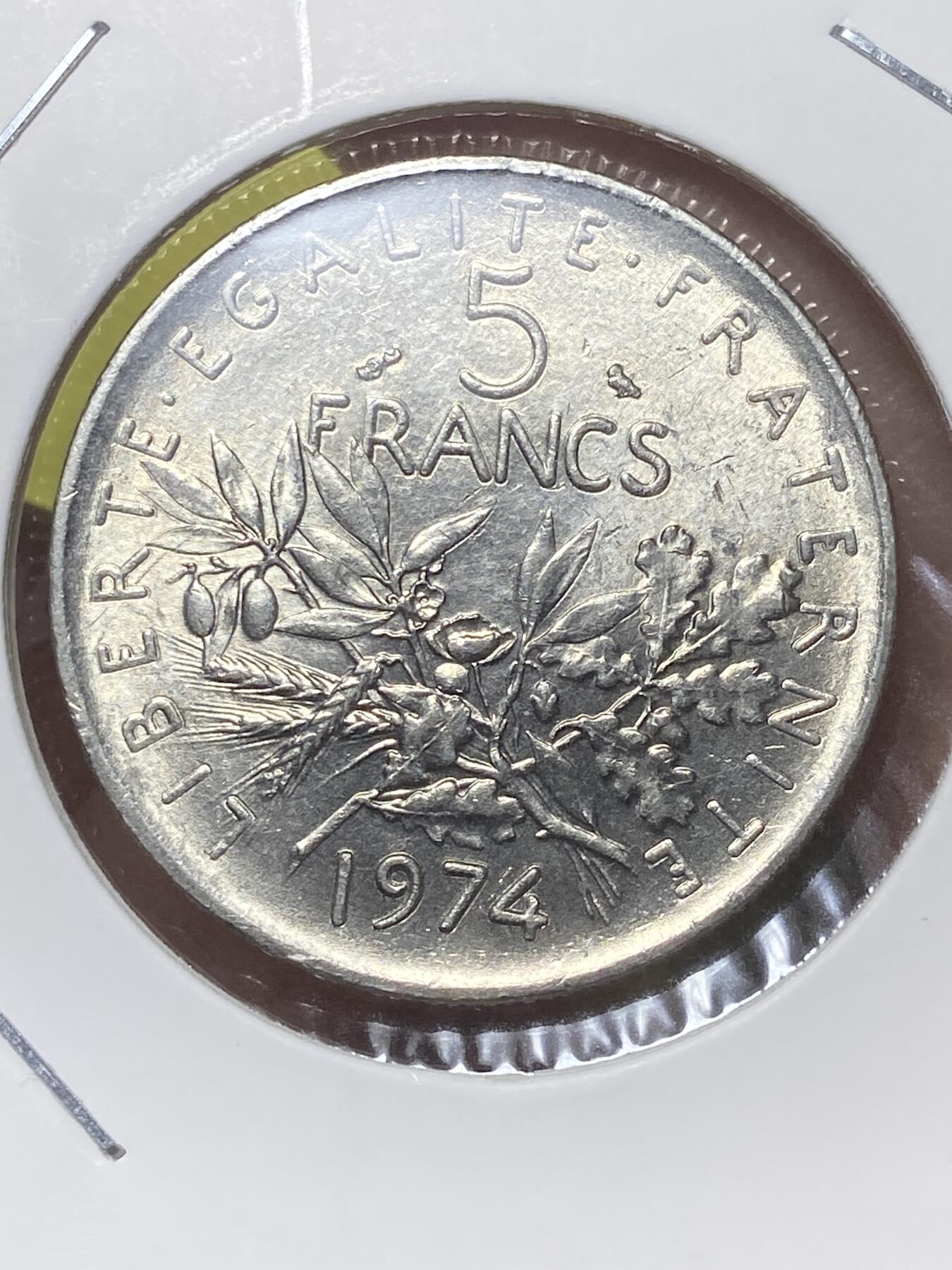 2026年第三十二场(总第二百零一场）外国精品纸夹币场(免佣金) 法国🇫🇷1974年5法郎(Owl–猫头鹰)